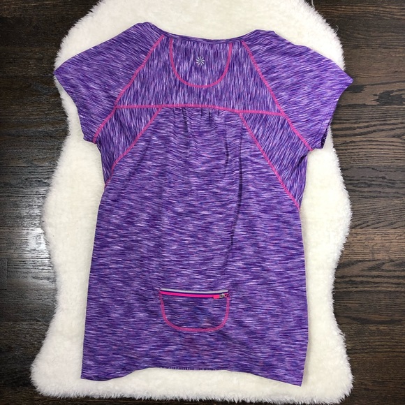 Athleta Purple Pop Space Dye Tee Shirt - Picture 2 of 8